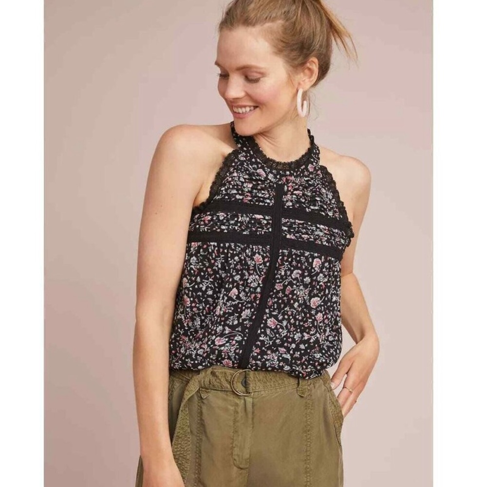 Anthropologie Maeve Sleeveless Floral Print Blouse. Like New!